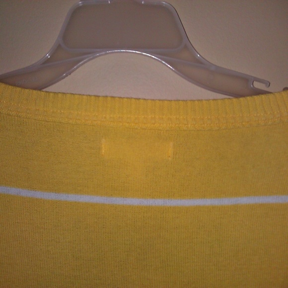 Aeropostale Yellow/White striped V Neck Sweater S - Picture 8 of 8